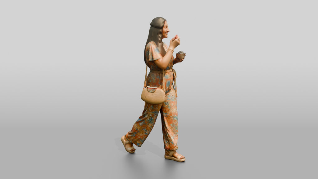 Plus-Size Young Lebanese Woman in a Summer Jumpsuit