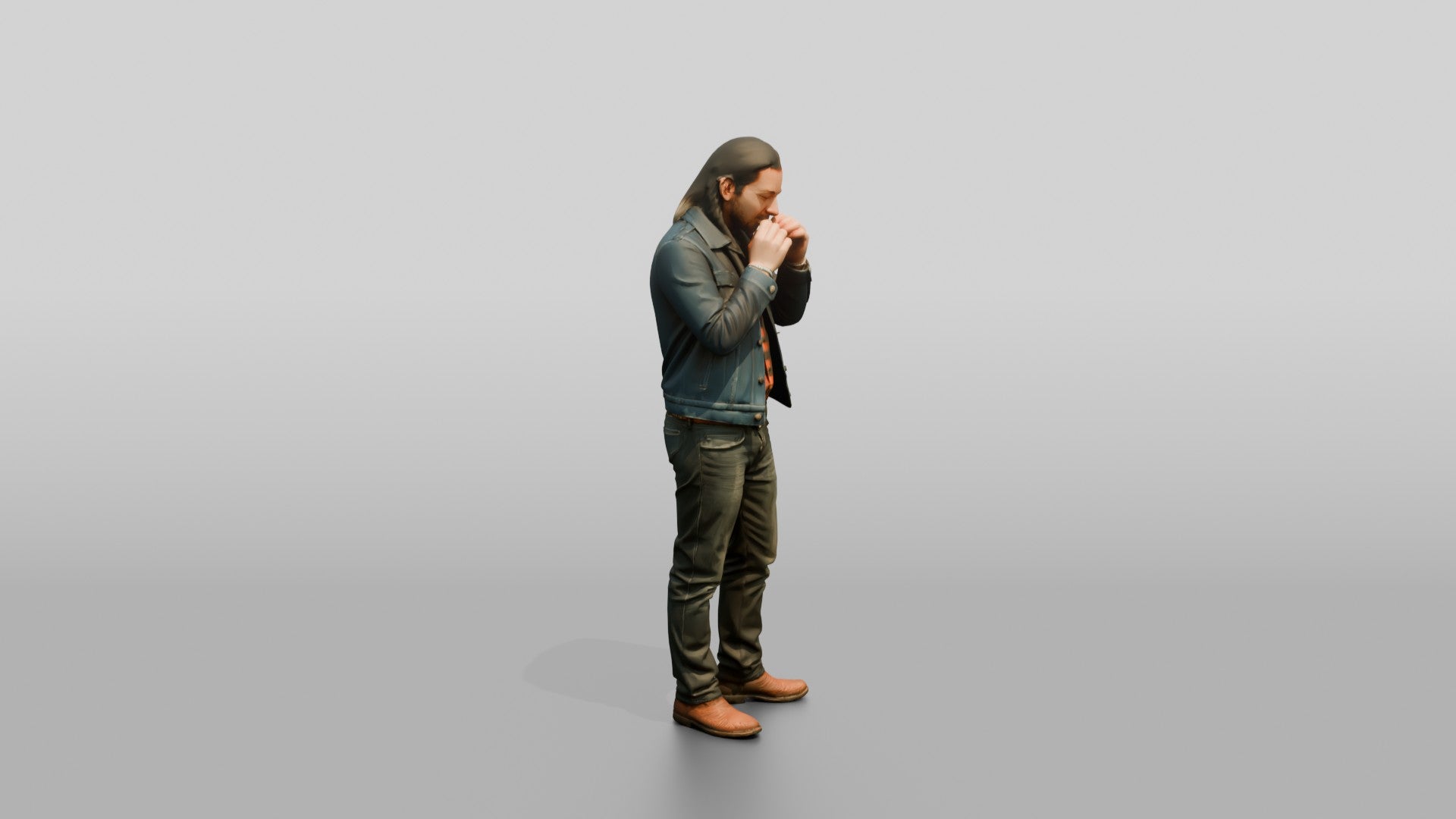 Homeless Man Playing a Harmonica