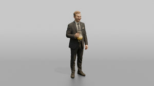 South Asian Airline Captain Waving Goodbye - 3D character model, view 1