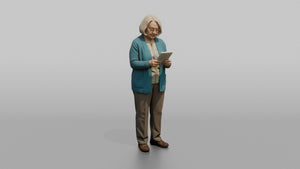 Woman Customer Holding A Handwritten Shopping List - 3D character model