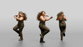Latina Pop Singer with Microphone Mid-Dance