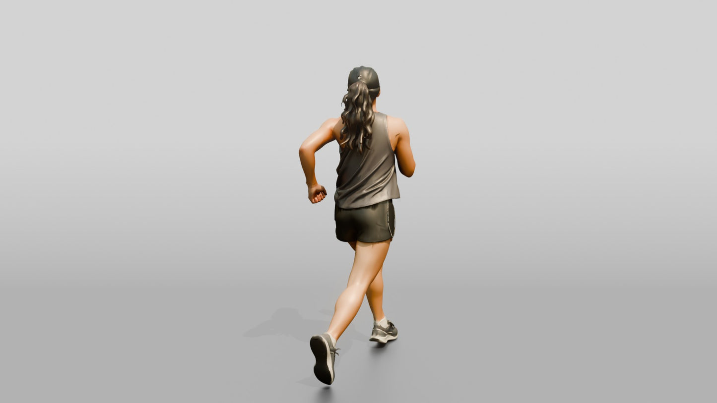 Latina Woman Running on the Boardwalk in Athleisure Set