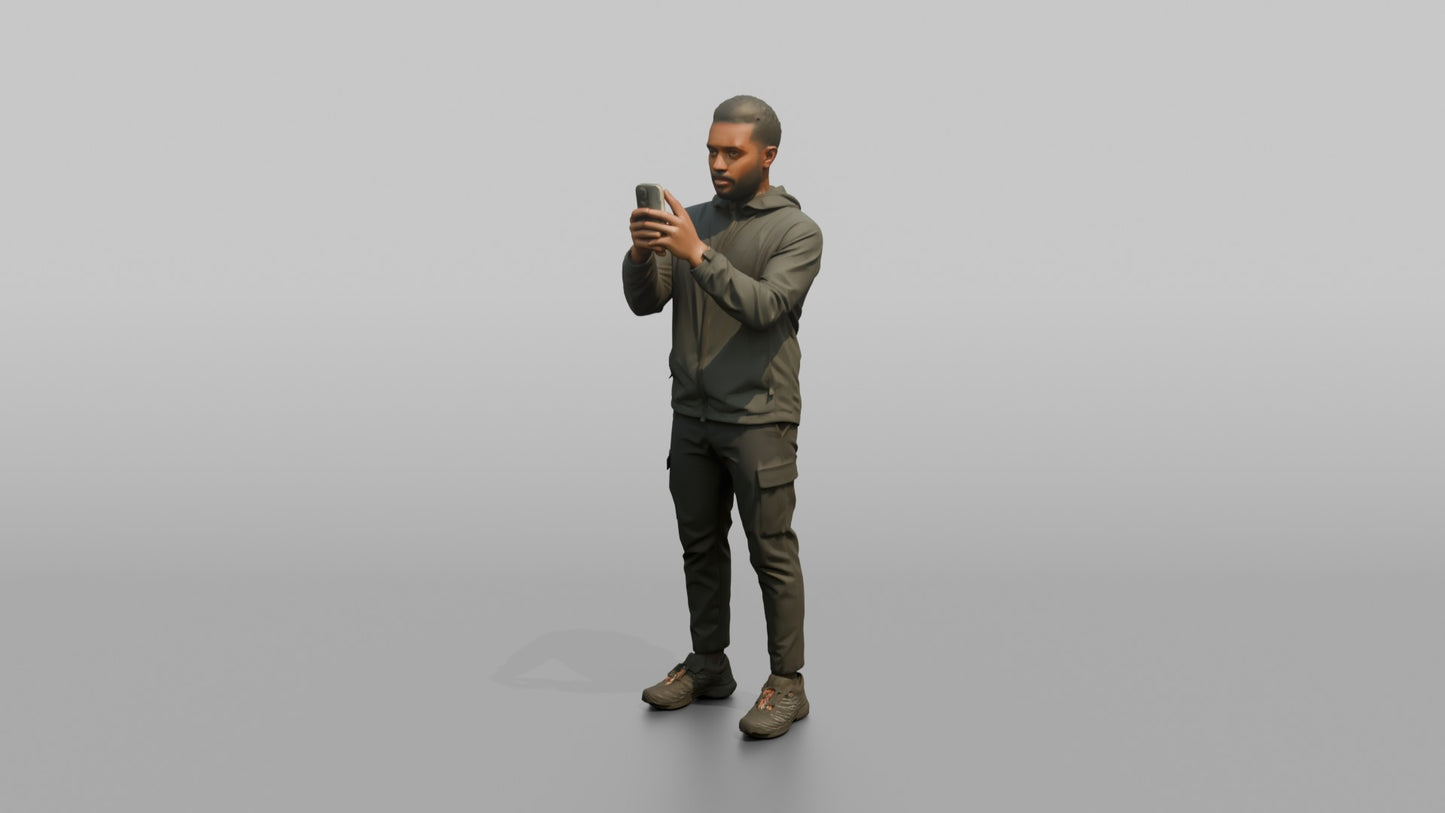 Protester Man Taking a Photo with His Phone