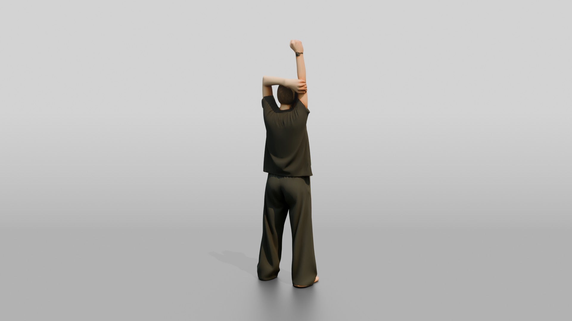 Woman Stretching Overhead Shoulder