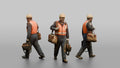 Engineer Carrying a Tool Bag Through the Engine Room