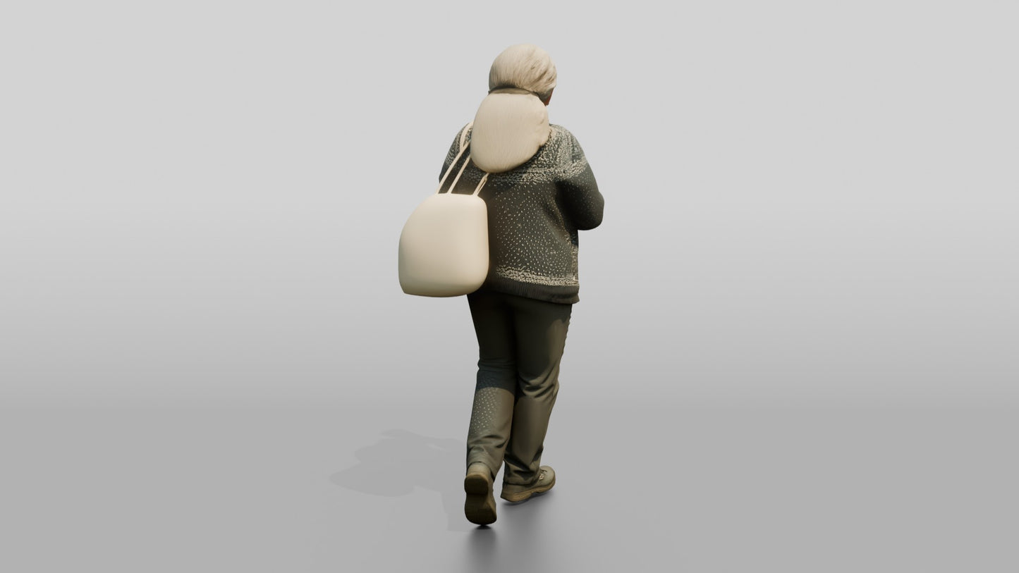 Elderly Norwegian Woman Checking on a Companion