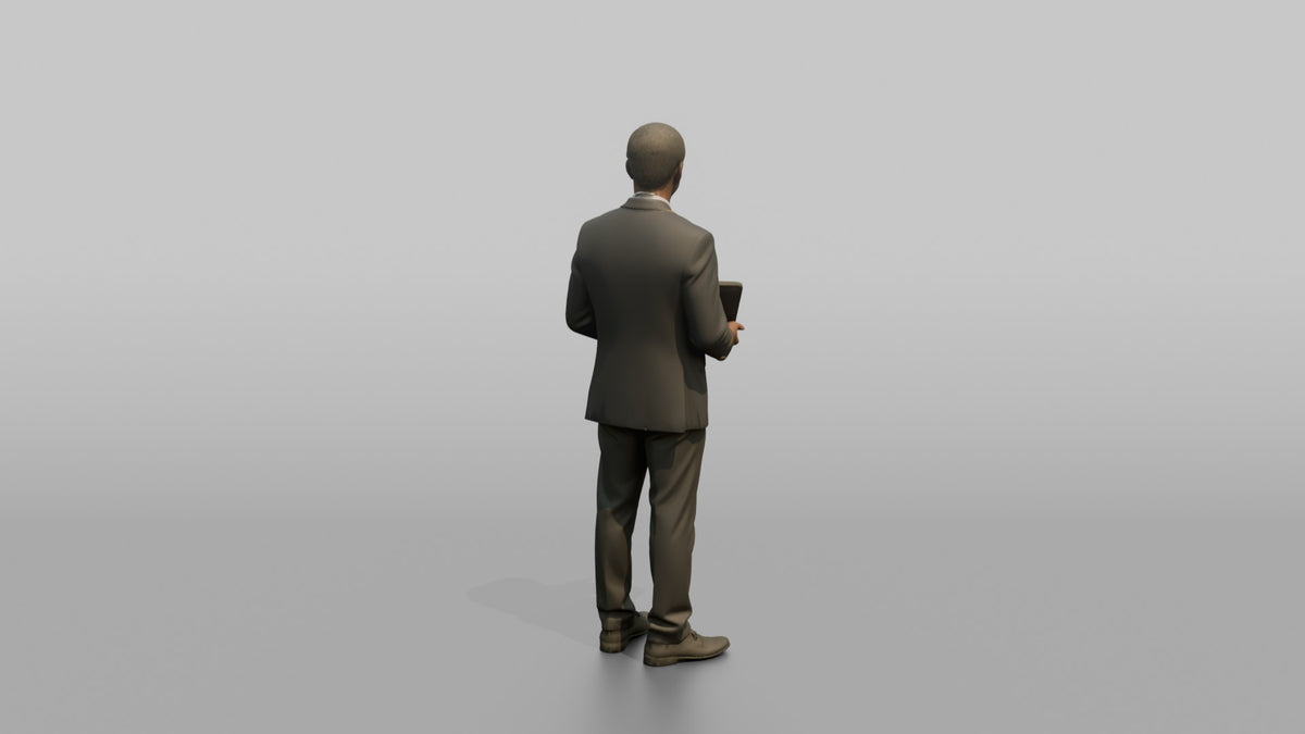 Concierge Woman Holding A Tablet With A City Guide Open - 3D character model, view 3
