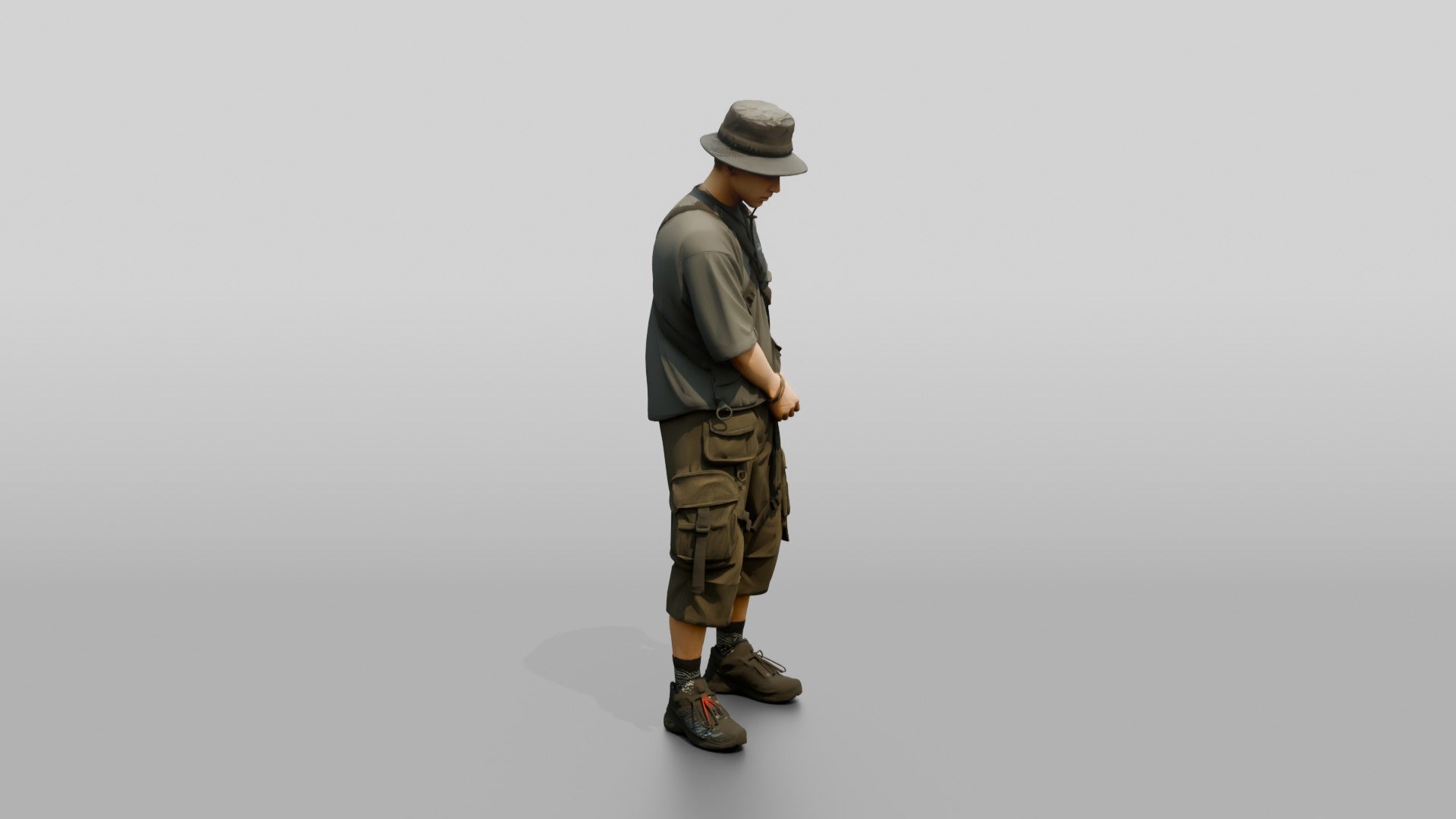 Techwear Man with Crossbody Harness