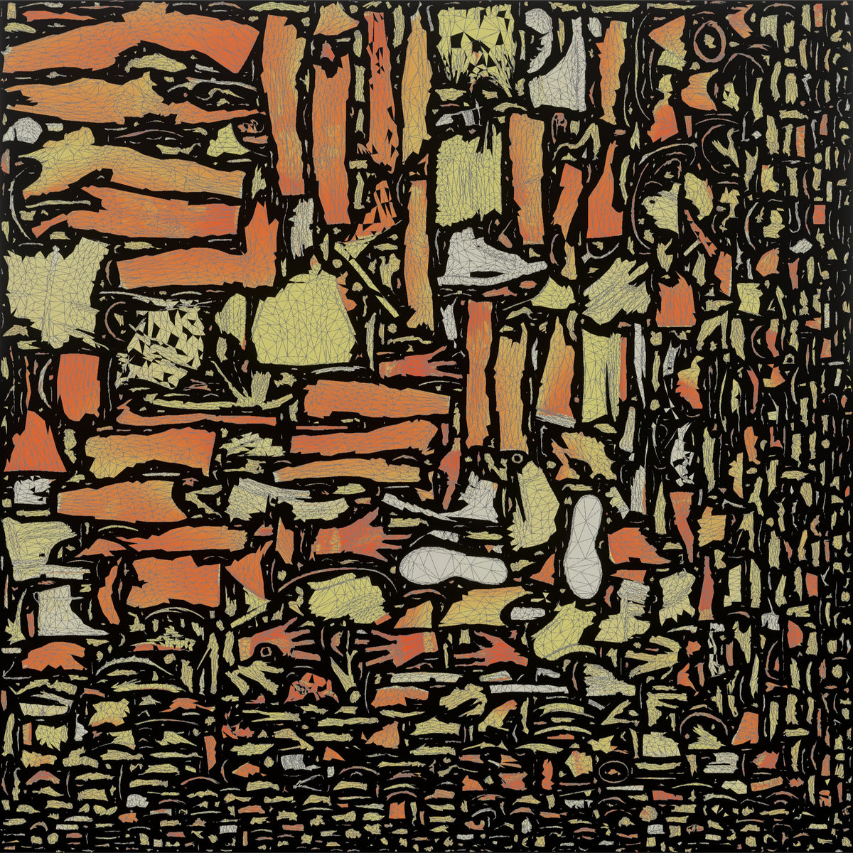 Patron Woman Dancing With Both Hands Up, Glow Stick Bracelets Visible - UV layout, metallic roughness map