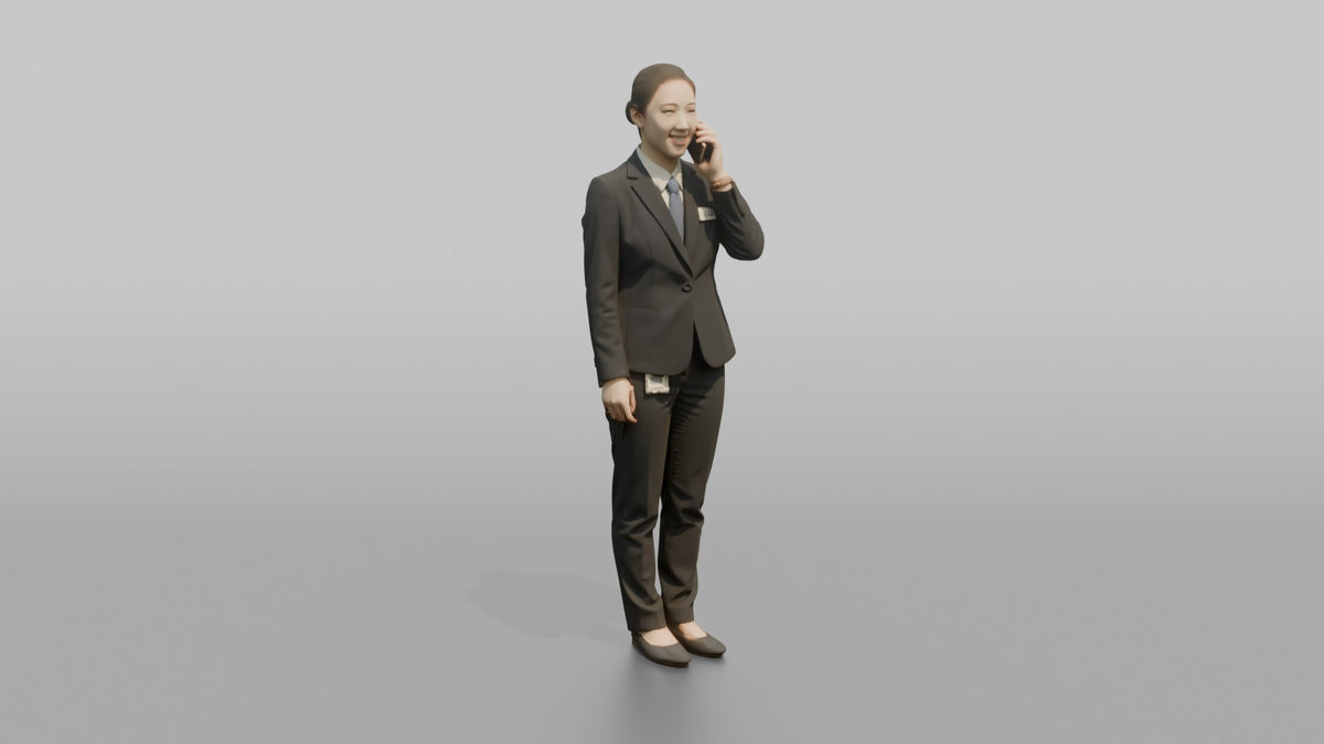 Receptionist Man Holding A Phone To Their Ear - 3D character model