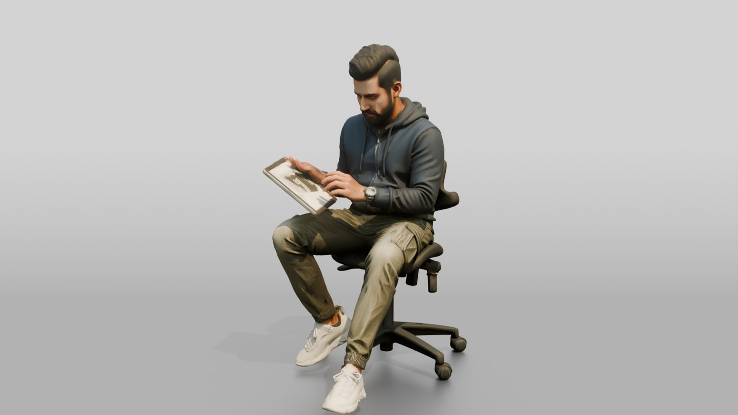 Man Working at a Desk with Monitors