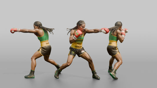 Boxer Explosive Straight Right Punch