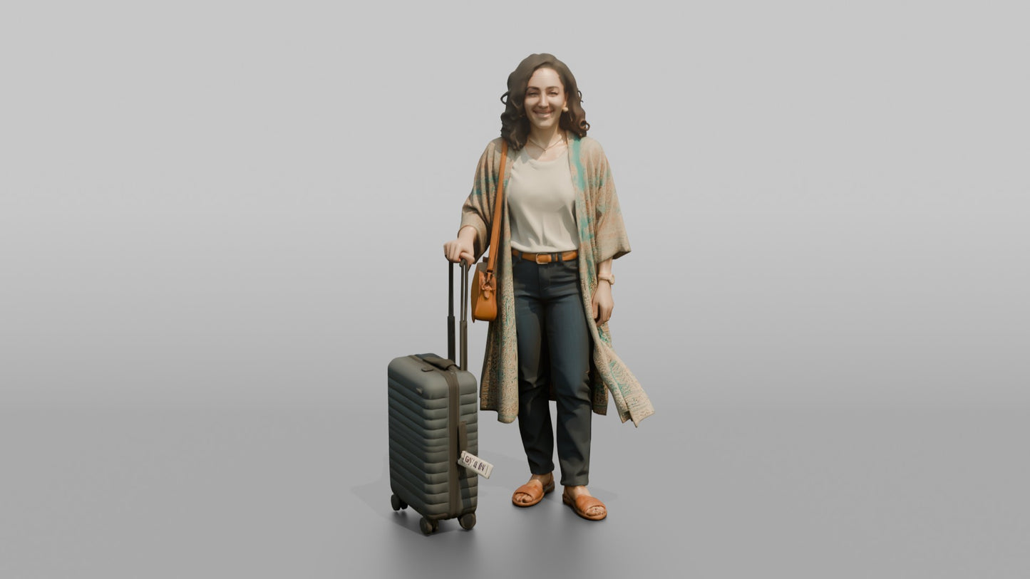 Vacationer Wearing Chic Summer Kimono Cardigan