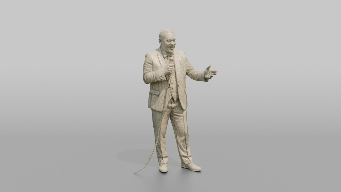 Black Groom Gesturing Mid-Speech
