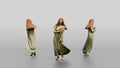 Woman in a Flowing Green Dress