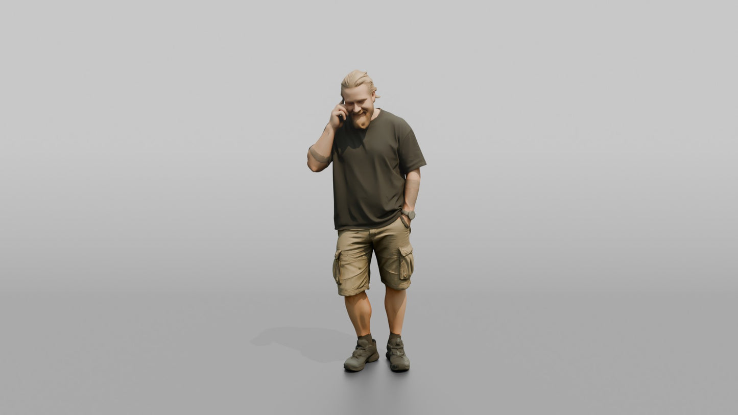 Scandinavian Man Talking on His Phone