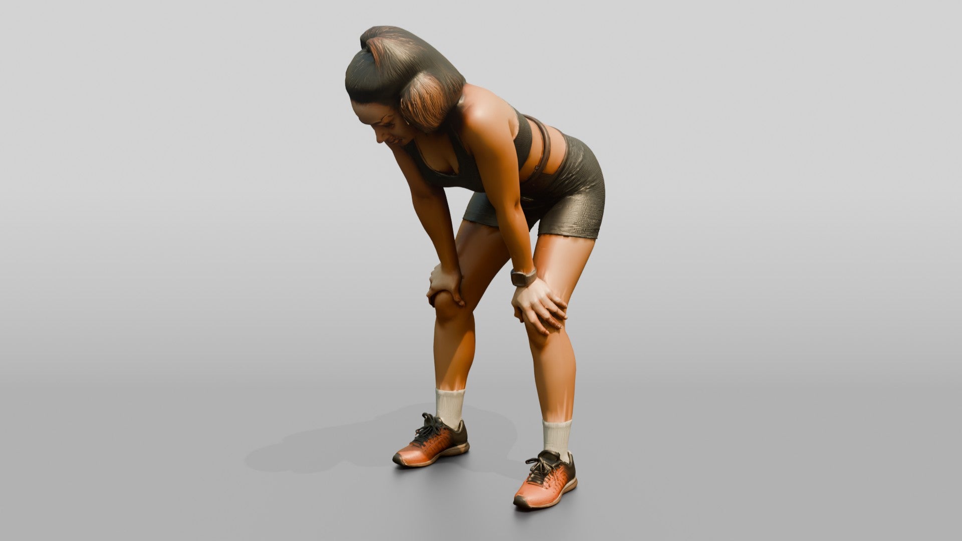 Woman Catching Breath Post-Workout
