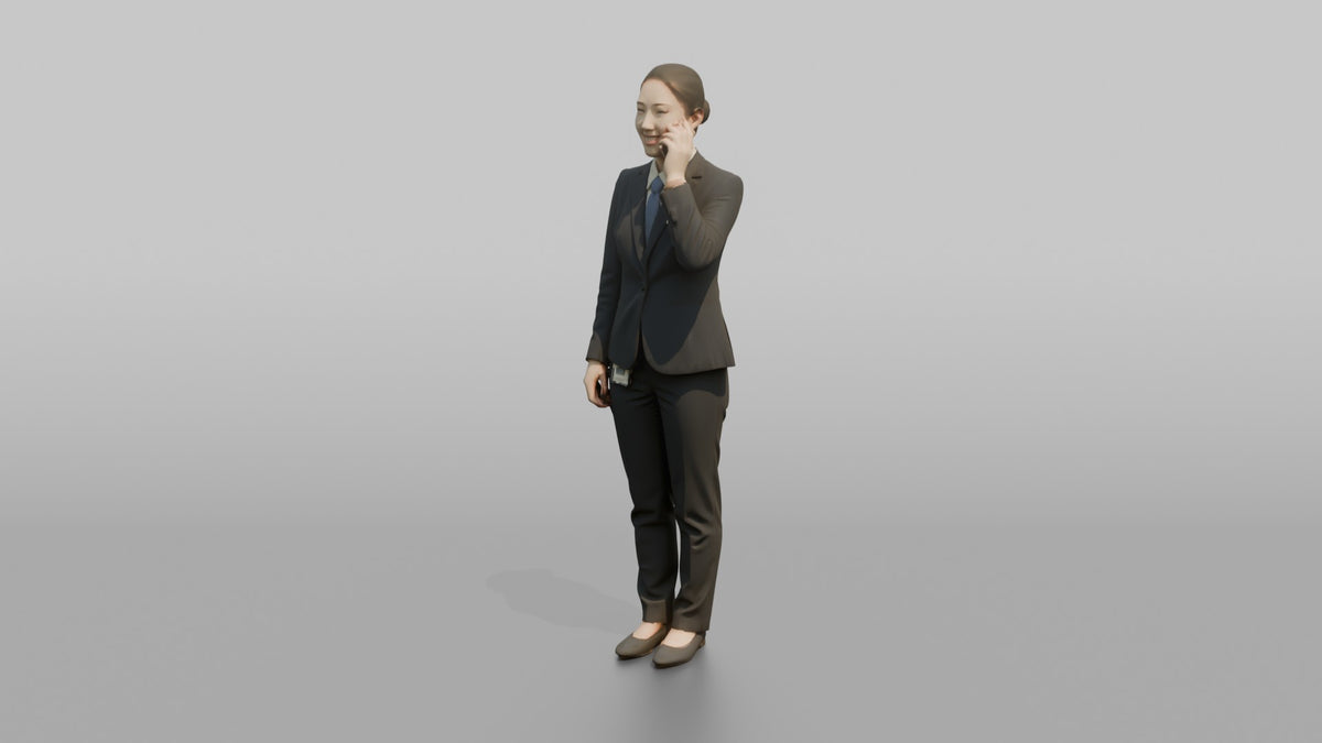 Receptionist Man Holding A Phone To Their Ear - 3D character model, view 4