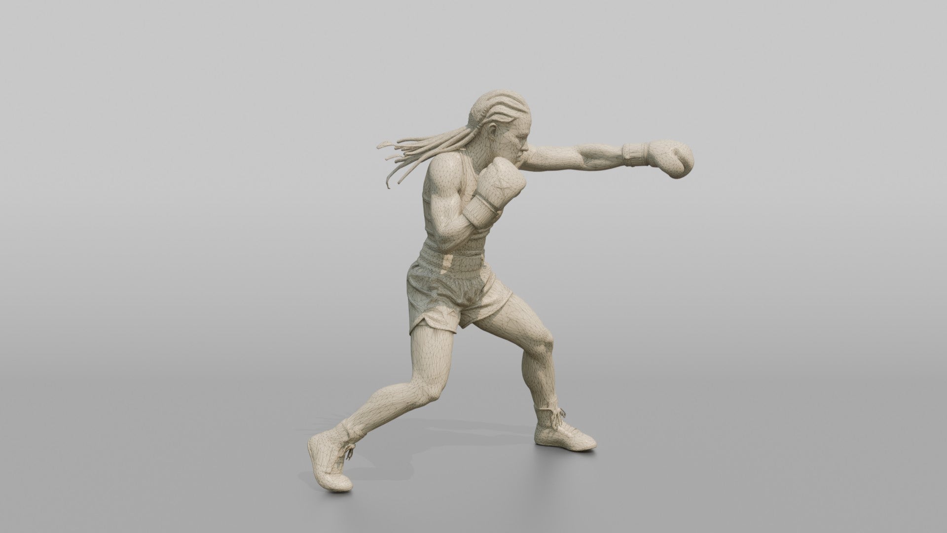 Boxer Explosive Straight Right Punch