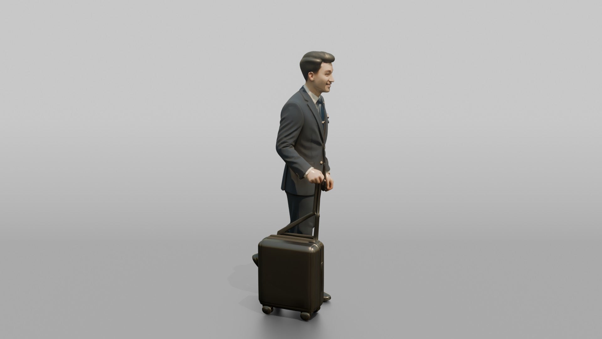 Caucasian Flight Attendant Holding a Coffee Tray