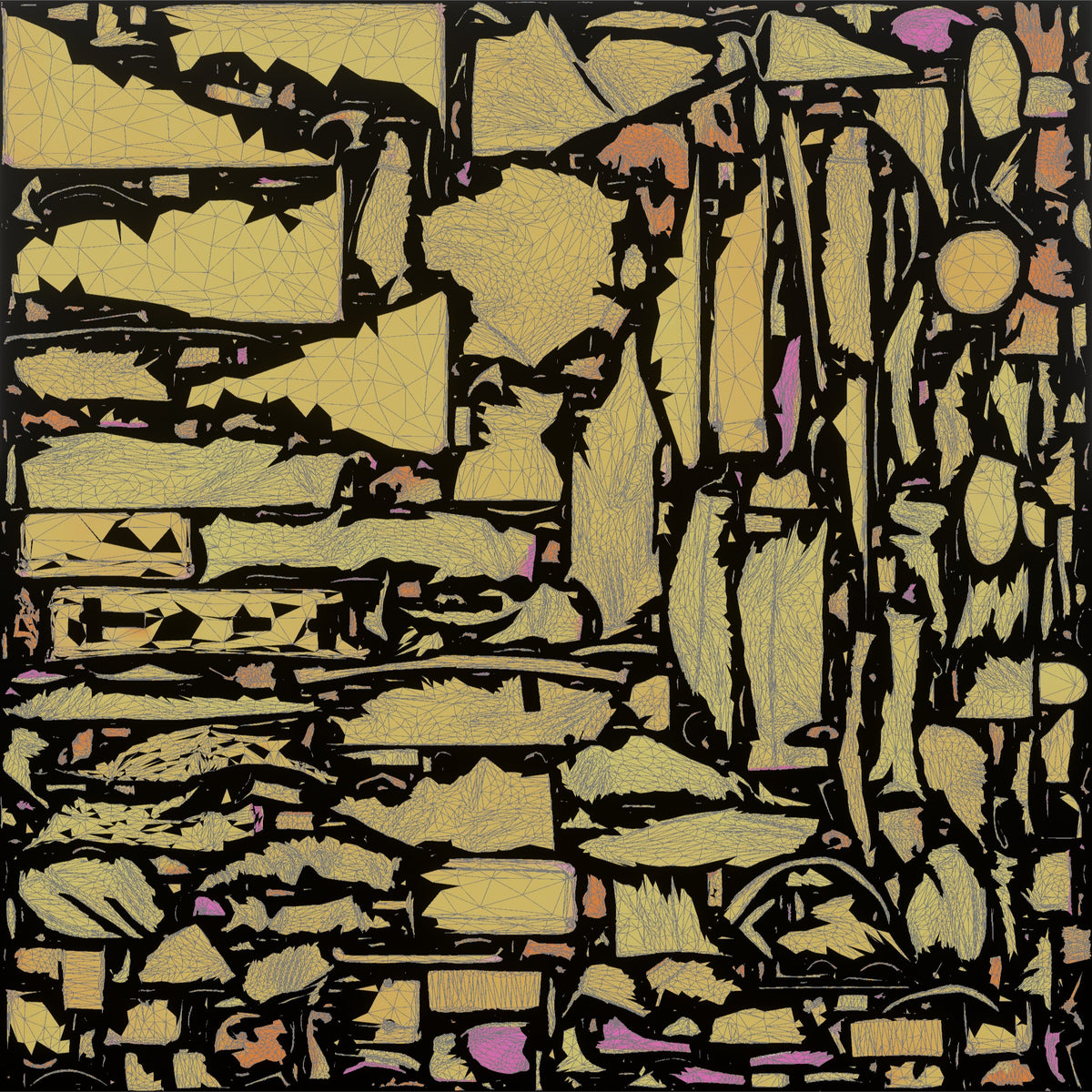 Bellhop Man Carrying A Single Large Suitcase With Both Hands - UV layout, metallic roughness map