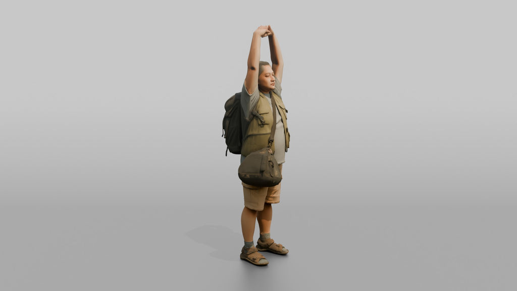 Traveler Stretching After A Long Flight