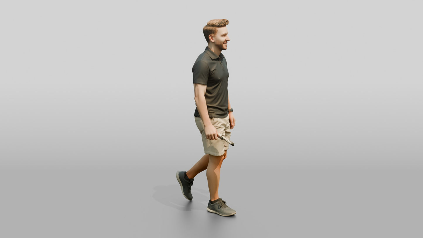 Casual Office Worker with a Phone