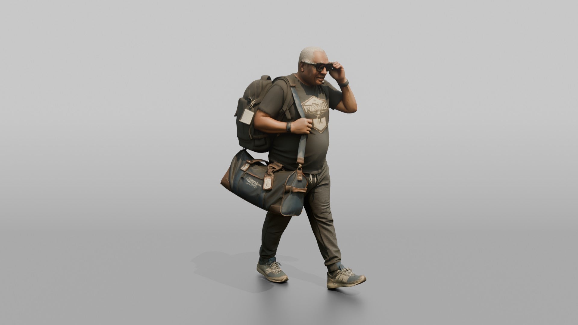 Traveler Putting On Sunglasses In Terminal