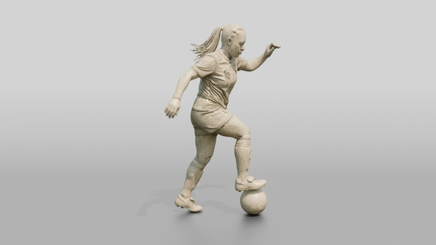 Soccer Player Stepping Over the Ball