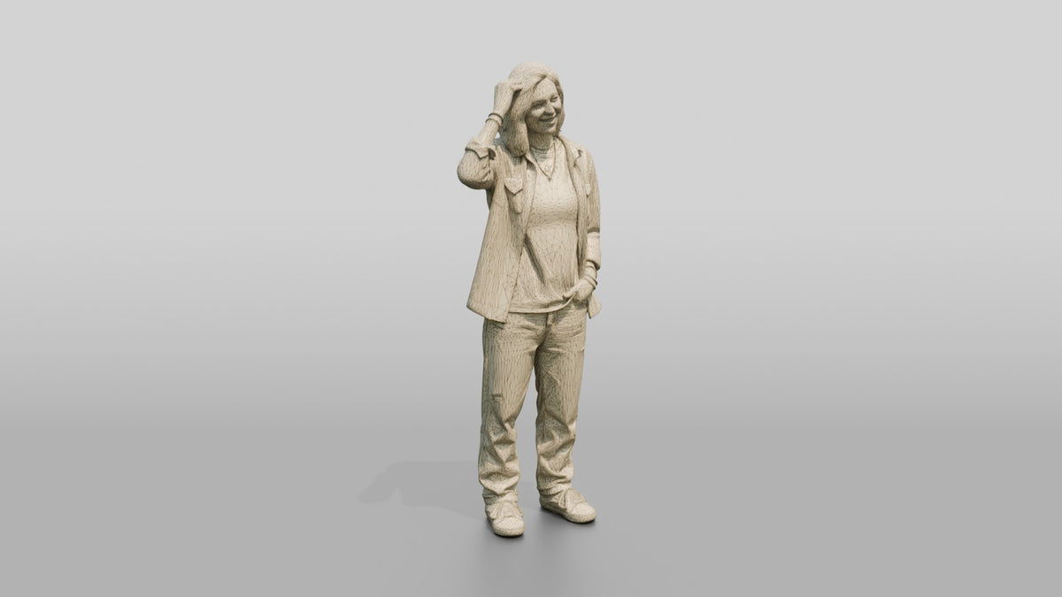 Grunge Skater Woman 10 - wireframe topology preview