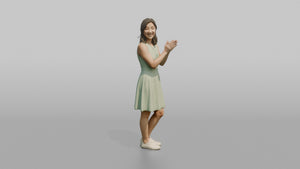 Wedding Guest Clapping Excitedly - 3D character model, view 1