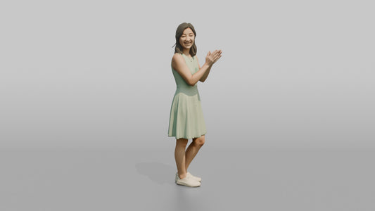 Wedding Guest Clapping Excitedly - 3D character model, view 1