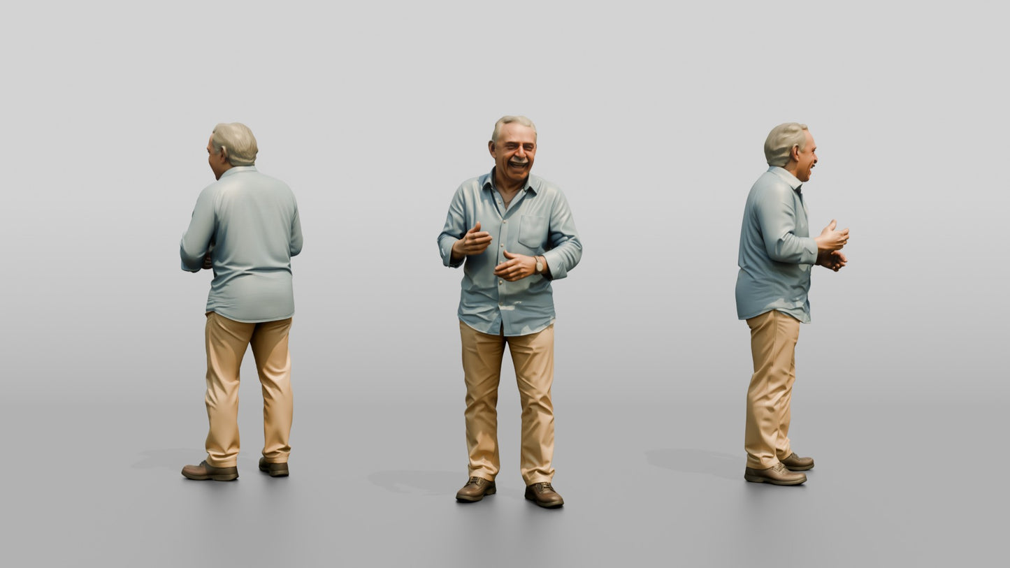 Elderly Spanish Man Laughing Heartily