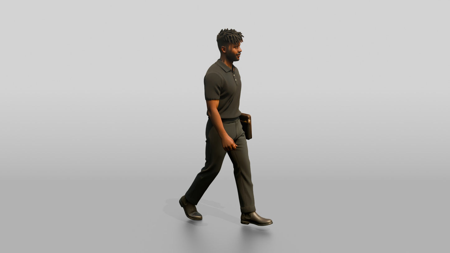 Office Worker Walking with a Folder