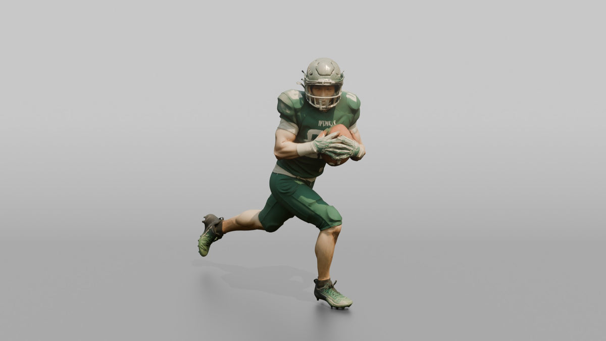 Cornerback Jumping a Route for a Pick-Six - 3D character model, view 5