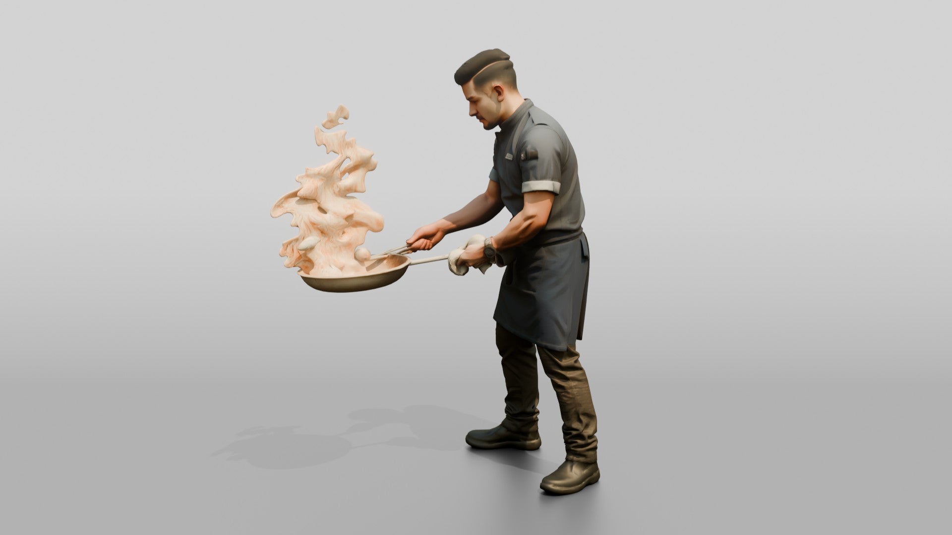 Sous Chef Flaming a Pan