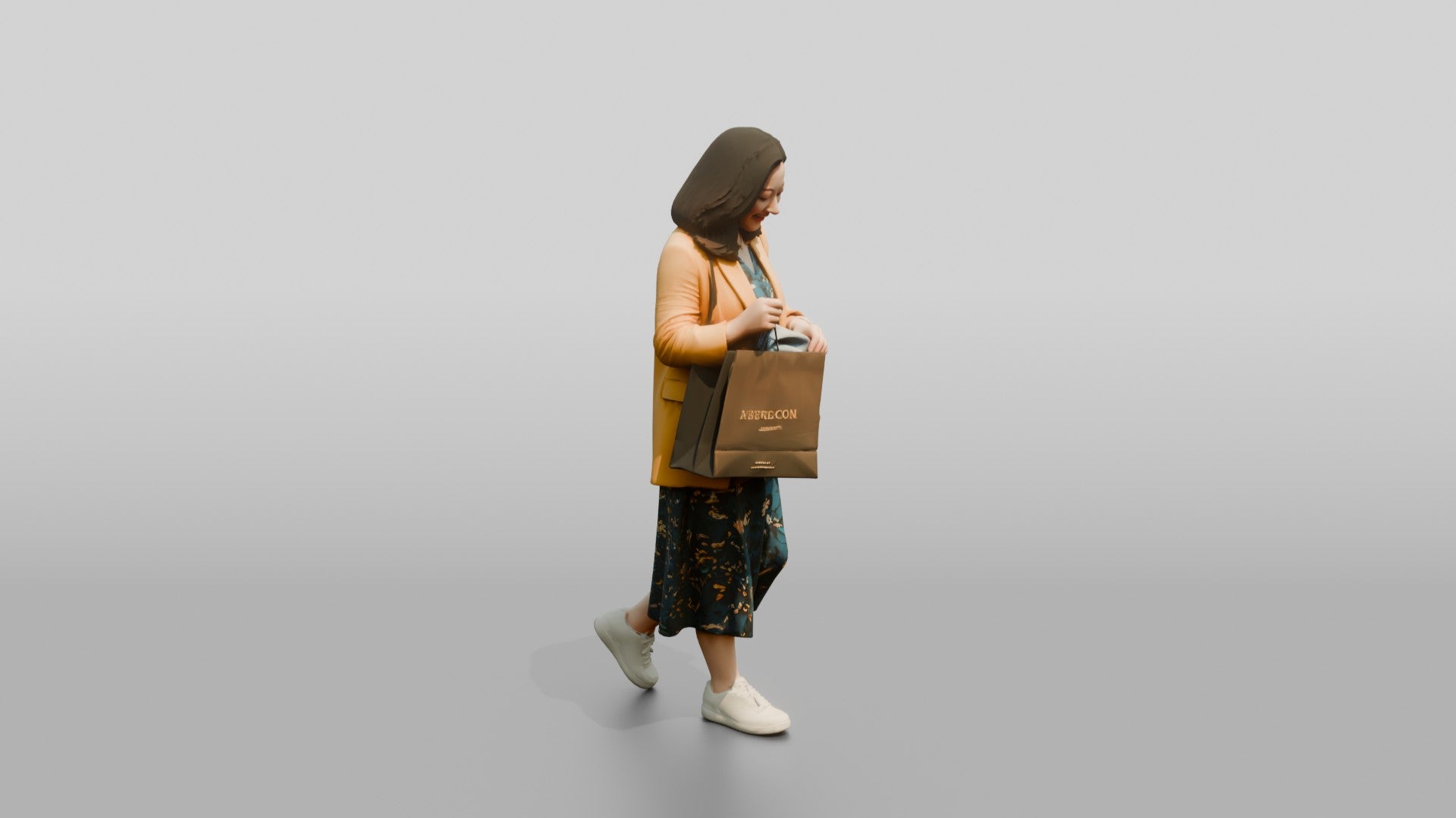 Chinese Woman Shopping in Stylish Outfit