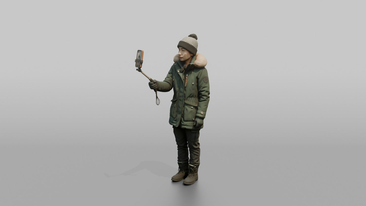 Protester Woman Filming a Selfie Video