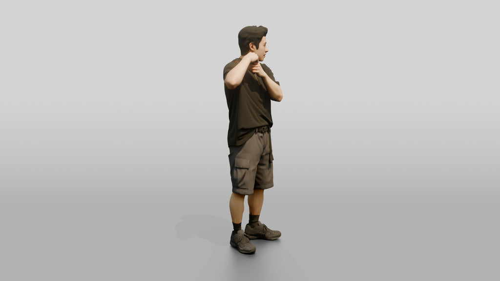 Man Adjusting Strap in Oversized Streetwear