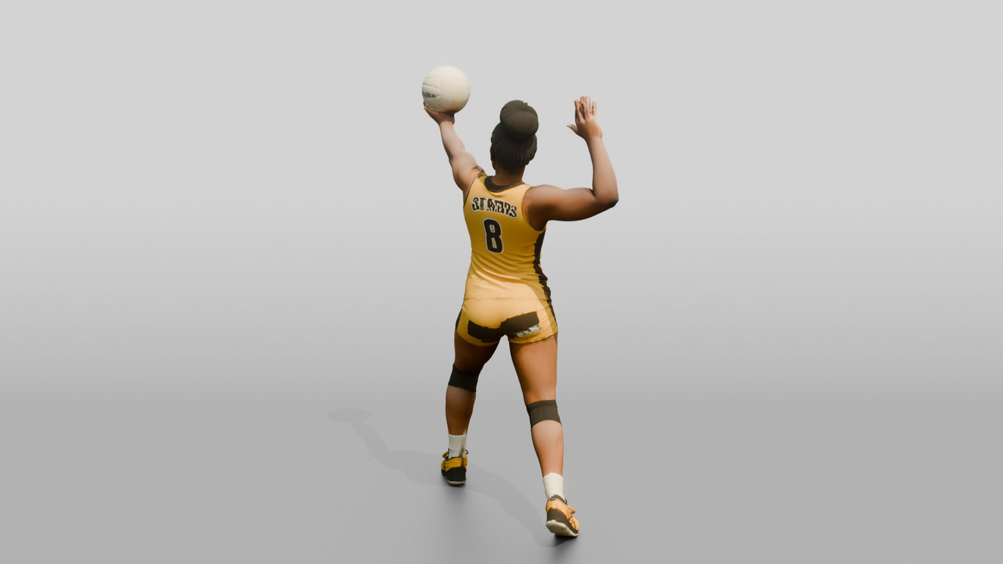 Black Female Volleyball Player in Yellow Uniform