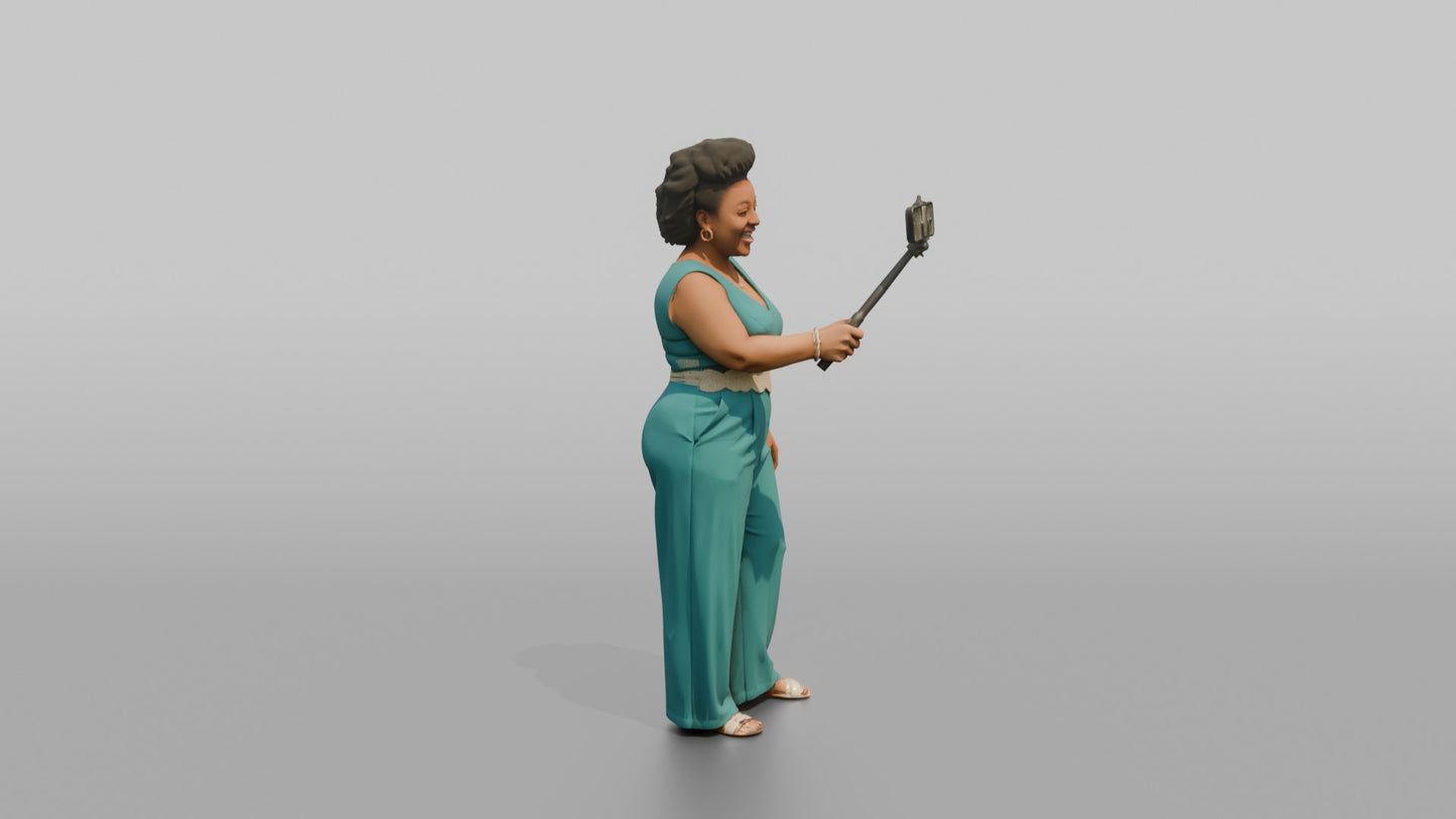 Wedding Guest Taking a Selfie on a Phone Stick