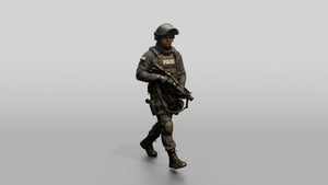 Riot Police Officers Walking in Formation - 3D character model, view 1