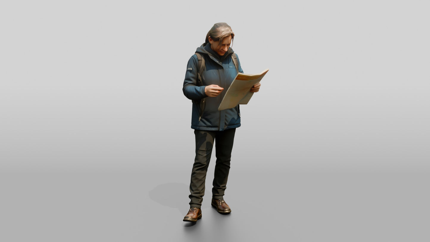 Woman Navigating City Square