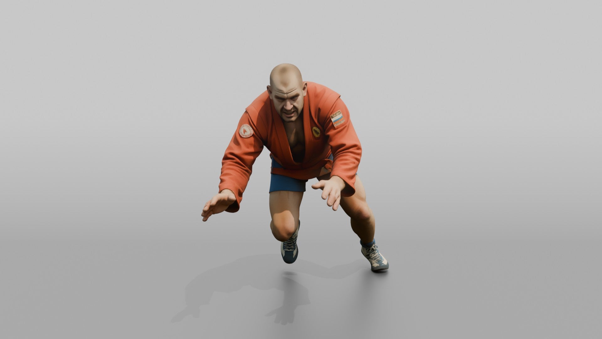 MMA Fighter Sprint to Execute a Double-leg Takedown
