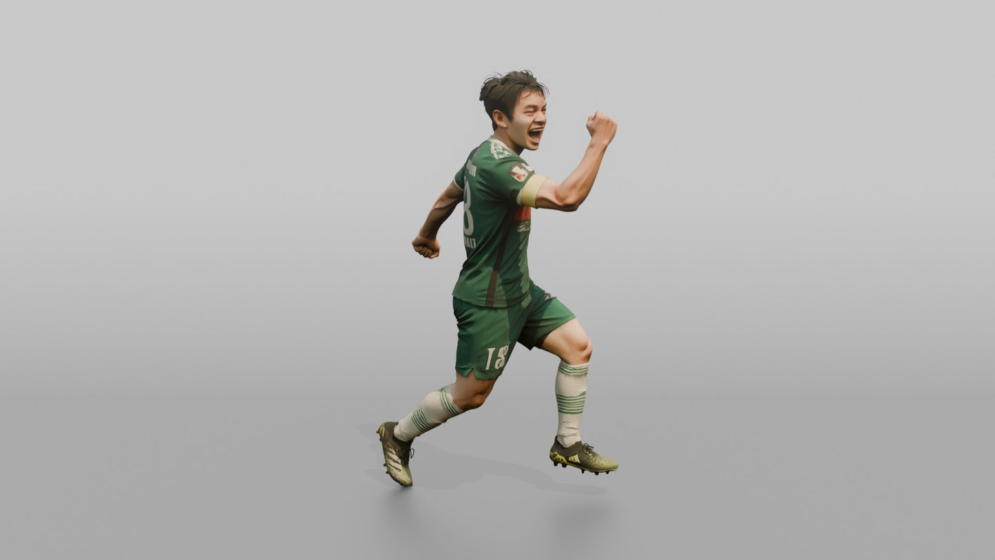 Japanese Player Pumping His Fist in Celebration