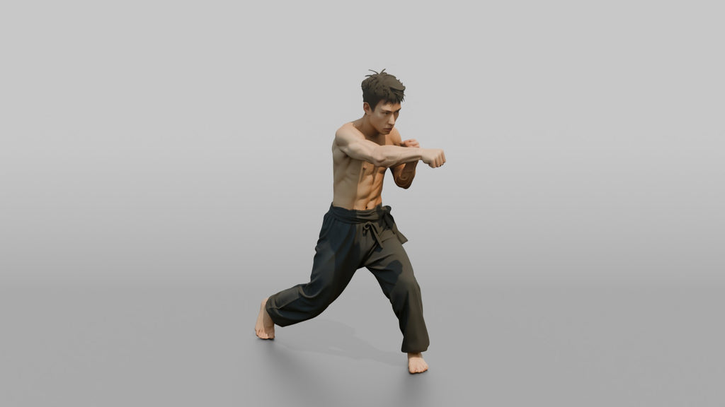 Wing Chun Fighter Rapid Chain-Punch Blitz