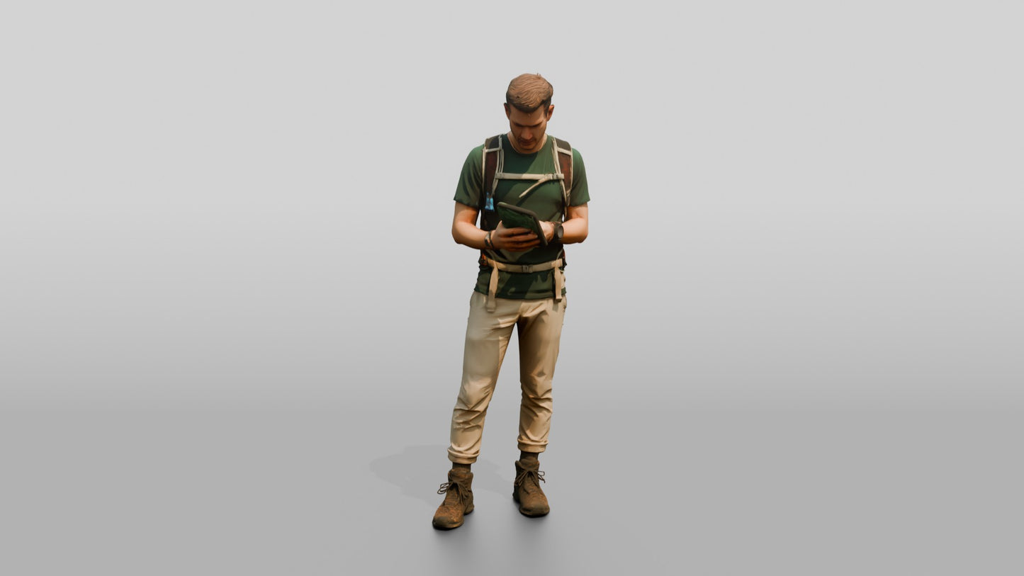 Man Checking Coastal Overlook Map