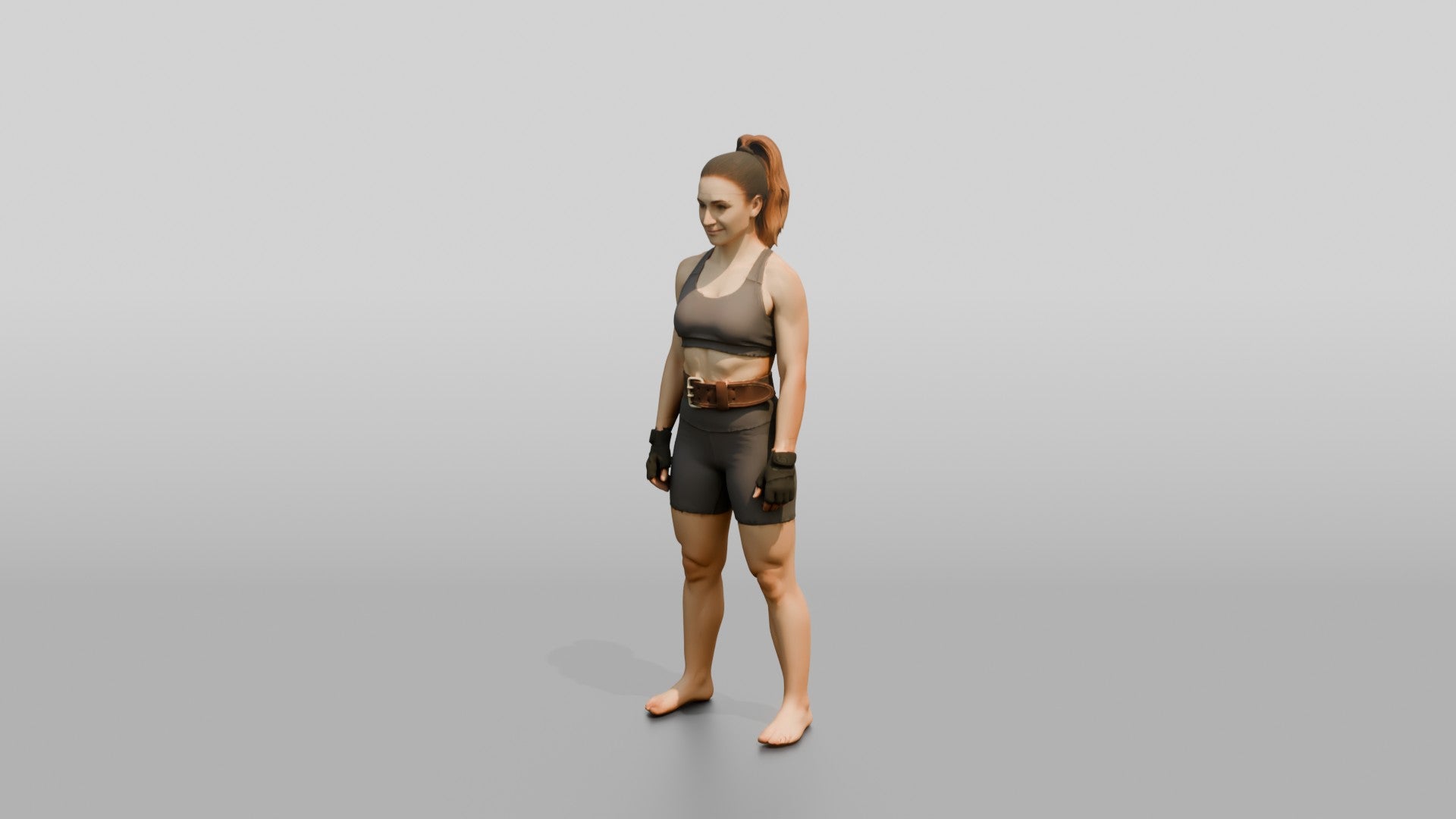 Woman Standing with Lifting Belt
