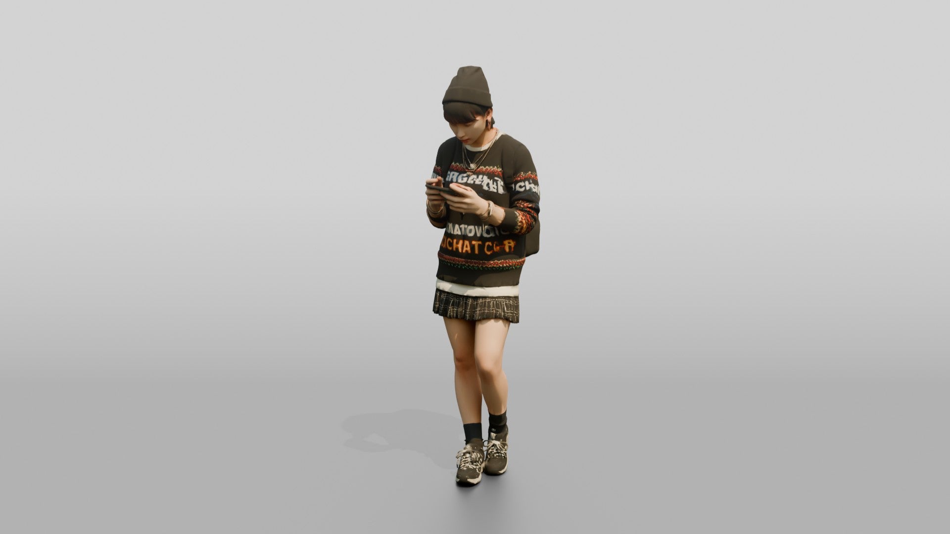 Asian Woman Gaming on Smartphone