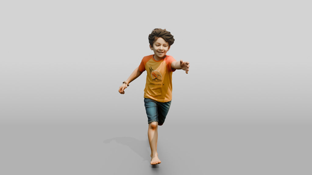 Young Iraqi Boy Chasing a Butterfly in a Meadow
